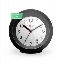 Mebus Kvarc ébresztőóra, fekete, 10cm, fényérzékelő, snooze (25628)