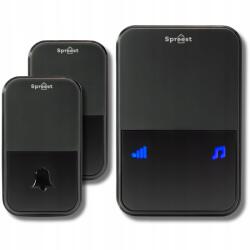 Spreest Vezeték Nélküli Kapucsengő Elemes Kapuhoz Vízálló 2 Gombos (Dzwonek bezprzewodowy 2U199-BB 2T1R Czarny)