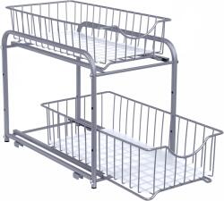 SONGMICS konyhai polc, ezüst metál, acél, kihúzható, ipari stílus (654HGFDS4)