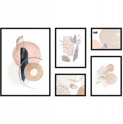  Dekorációs poszterek szett, 5db, 50x70cm, 30x40cm, 21x29.7cm, absztrakt minták (Plakat grafika abstrakcja xxl)