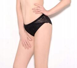 Lanny Mode Bugyi, Size XXL, fekete, csipkés, virágmintás, nylon