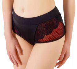 Lanny Mode Bugyi Lanny Mode Anastacia, Size XXL, fekete/piros, csipkés, nylon, virágos