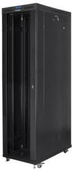 Lanberg 19 szabadon álló rack szekrény 47U/800X1200 üvegajtó, lapraszerelt, LCD kijelző, fekete V2 (FF01-8247-12BL)