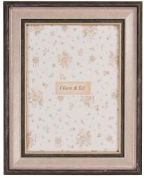 Clayre & Eef Barna bézs műanyag asztali képkeret 19x2x24 cm, 13x18 cm (2F1238M)