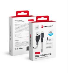 Forcell F-Energy 2, 4A 12W Lightning USB kábel Carbon 1 m CB-01A fekete