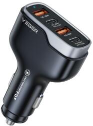 VEGER autós töltő 2 x USB A + 2 x Type C PD QC 3A 66W CC53-2A2C fekete