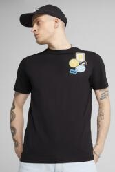 PUMA Puma, Normál fazonú pamutpóló logóval, Fehér, Fekete, Szalmasárga, 2XL (684829-01-XXL)