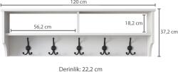 AGK Előszobafal Kabáttartó 120x37x22 cm, fehér (893RAN1702)
