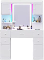 Timeless Tools California Sminkasztal, fésülködőasztal LED Tükörrel és Tárolóval , 105, 5cm (HOP1001803)