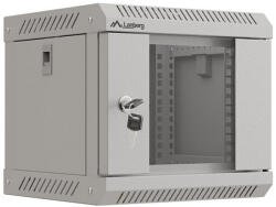 Lanberg rack cabinet 10" wall-mount 4U/300x300 (flat pack) with glass door grey (WF11-3304-10S) - gtcomputers