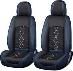  Prémium 5 személyes autótakarók Carguard Deluxe perforált öko bőrből és textilből - fekete - sötétkék
