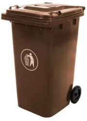 Leziter HDPE Hulladéktároló - Barna - 240 Liter (LKU-240B)