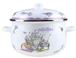Grunberg Cratita Emailata cu Capac, 26 cm, 6.50 l, Alb / Mov, Grunberg, Model GR2600B (GR2600B)