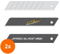 OLFA Set 2 x 10 Lame pentru Cutter Profesional, Model Heavy Duty 18 mm, Tip LB (COR-2xFE.C110101)