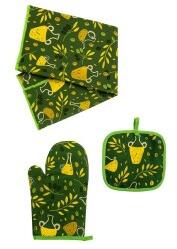 Perfect Home Accesorii Textile Bucatarie, Manusa, Suport Vase, Prosop, 3 Bucati, Perfect Home (MRK-14570)