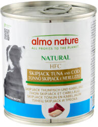 Almo Nature HFC 24x290g Almo Nature Classic Skipjack tonhal & tőkehalnedves kutyatáp