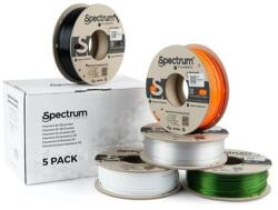 Spectrum Filament Spectrum Premium PCTG 5x250g, mix, Alb Arctic, Negru Trafic, Portocaliu Pur, Verde Transparent, Premium Clear