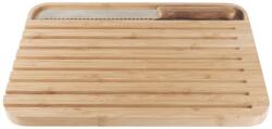 Pebbly Placă de tăiat NBA127 36 x 26 cm, cu cuțit pentru pâine, maro, bambus, Pebbly (PEBBNBA127) Tocator