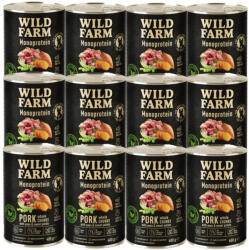  Wild Farm Wild Farm Monoprotein sertéshús 12x400g hipoallergén kutyaeledel