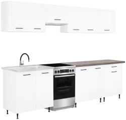  Primo 280 konyhabútor fehér, rauna szil munkalappal (PRK280RSZ)