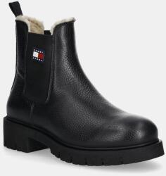 Tommy Jeans bőr bokacsizma TJW CHELSEA BOOT WL - fekete Női 37