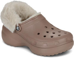 Crocs Saboti Femei Cls Platfm Lined Fuzz Strap Cg Crocs Bej 39 / 40