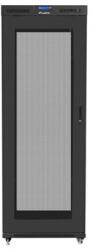 Lanberg 19" szabadon álló rack szekrény 42U/800X800 perforált ajtó, lapraszerelt, LCD kijelző, fekete (FF01-8842-23BL) - bbmarket