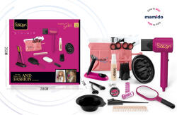 Mamido Gyermek fodrász készlet hajszárítóval és hajvasalóval rózsaszín MT1408 (MT1408)