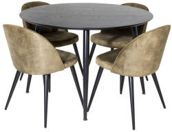  Étkezőgarnitúra Dallas 1559 (Poros zöld + Fekete)