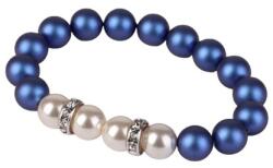 SWAROVSKI Karkötő, sötétkék-fehér SWAROVSKI gyöngyből, fehér rondella kristállyal, 10mm, ART CRYSTELLA M (1831XGY039M)