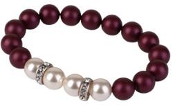 SWAROVSKI Karkötő, ametiszt lila-fehér SWAROVSKI gyöngyből, fehér rondella kristállyal, 10mm, ART CRYSTELLA M (1831XGY033M)