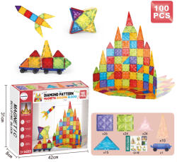 Mamido Mágneses építőkocka 100 darab Gyémántminta MT1162 (MT1162) - mamido
