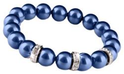  Karkötő, sötétkék SWAROVSKI gyöngyből, fehér rondella kristállyal, 10mm, ART CRYSTELLA M (1831XGY038M)