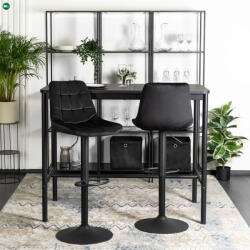 Mebel Elite ARCOS 2 bárszék, fekete, velúr