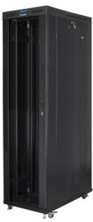 Lanberg 19" szabadon álló rack szekrény 47U/800X1200 üvegajtó, lapraszerelt, LCD kijelző, fekete V2 (FF01-8247-12BL) - mzona