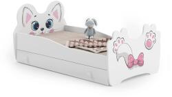  Pat de o persoană Pink Cat 140x70 cu sertar
