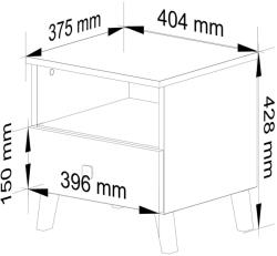  Comodă Mobi K-01 Albă Neagră Comoda
