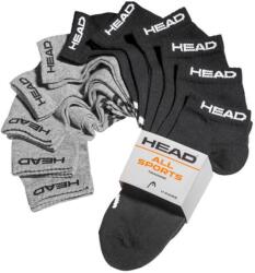 HEAD Elements 11 pár sneaker zokni, alacsony, unisex, 43-46 fekete|szürke