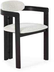 MOME Fehér-fekete kárpitozott karfás étkezőfotel szett 2 db-os Eiden - MOME
