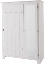 Støraa Fehér borovi fenyő ruhásszekrény tükörrel 120x170 cm Bertram - Støraa