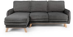 Bonami Selection Szürke kordbársony kinyitható sarokkanapé (variálható) Tori - Bonami Selection
