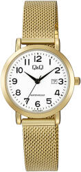 Q&Q női karóra, quartz, arany színű fémtok, arany színű fémcsat (mesh band), fehér számlap A47A-002PY (4705-3)