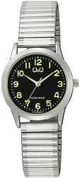 Q&Q női karóra, quartz, ezüst színű fémtok, ezüst színű rugóscsat, fekete számlap C11A-034PY (4706-6)