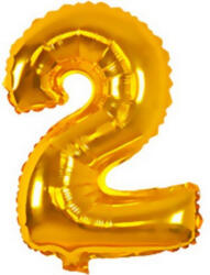 Procos Mini 2-es Gold szám Fólia lufi 32 cm NETPNN89643 (NETPNN89643)
