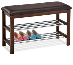  83168-06 Modern Cipőtároló Polc és Zsámoly Barna Színben. Teherbírása 90 kg (art83168-06-WAL)