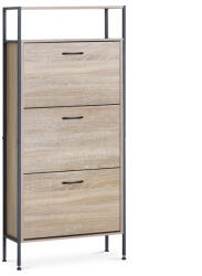  Cipősszekrény, 3 rekeszes, tölgy dekor, MDF (artABO-G1009-OAK)