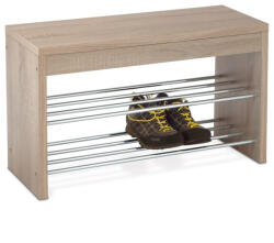  83168-10 Cipőtároló pad. Krómozott polcokkal, 3D sonoma tölgy dekorációval (art83168-10-SON)