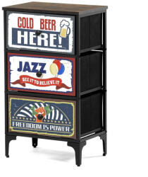  Többszínű MDF Komód 45×30×77 cm. AUK-W2001 BK (artAUK-W2001-BK)