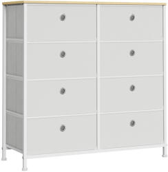  Fiókos szekrény 80x30x82cm, Fém Vázzal, Fehér Színben, AUK-E1024 WT (artAUK-E1024-WT)