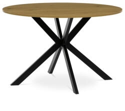  Kerek Étkezőasztal 120×120 cm, MDF, Vad Tölgy. HT-F4120 OAK (artHT-F4120-OAK)